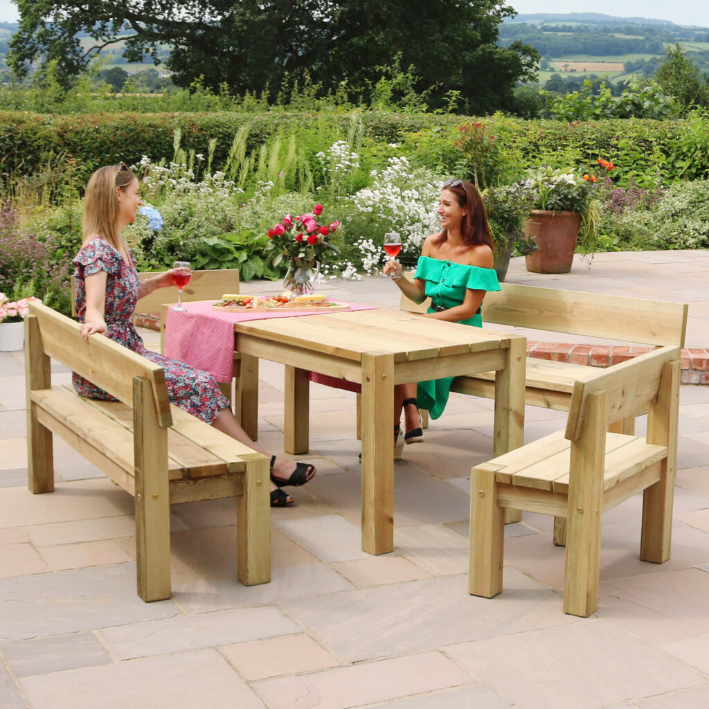 Philippa Table, 2 Bench & 2 Chair Set 5027003 002713